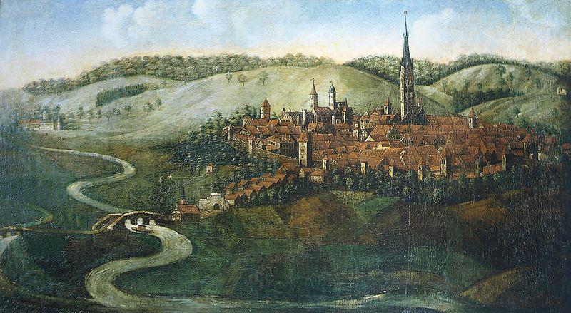 unknow artist oil-painting of Hersfeld, painted from Conrad Schnuphaseim in